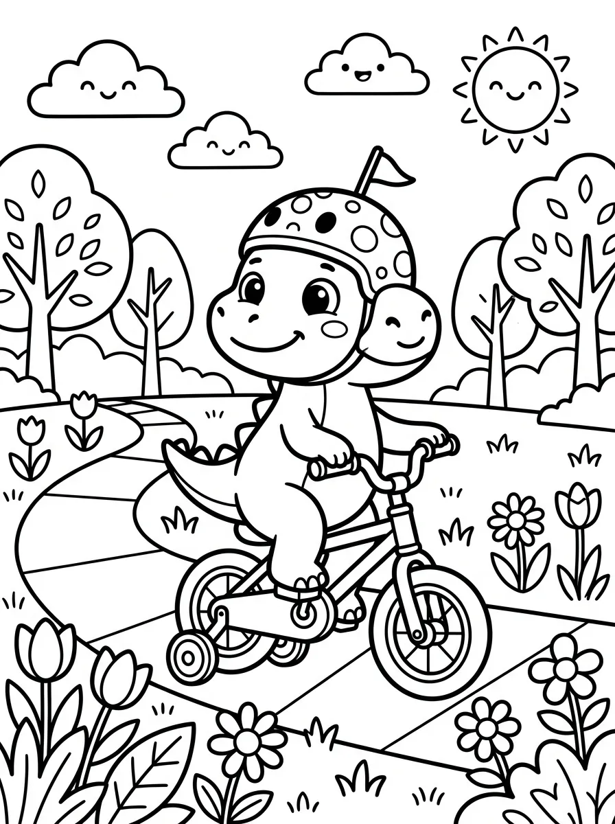 Foto tambahan 2 Buku Mewarnai Anak Dinosaurus Lucu PDF A4 - Petualangan Seru!