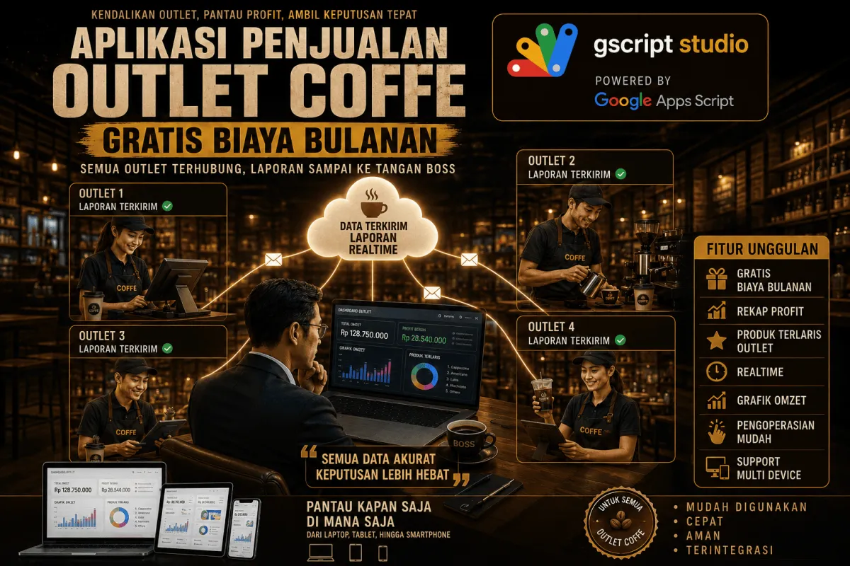 Aplikasi Kasir Kopi Google Apps Script | Tanpa Langganan