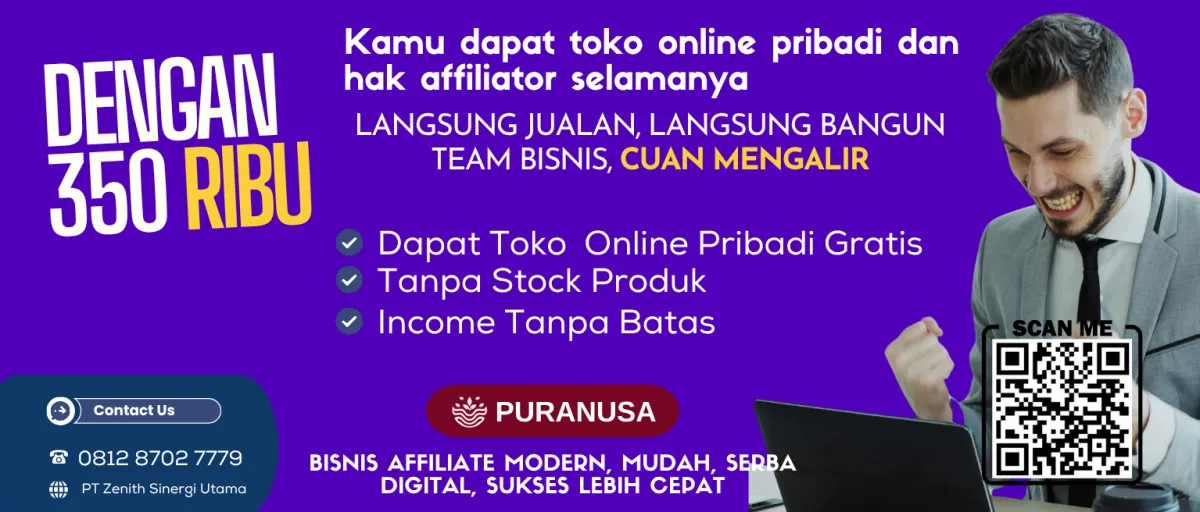 Modal 350 Ribu Dapat Toko Online Pribadi dan Hak Affiliator Selamanya