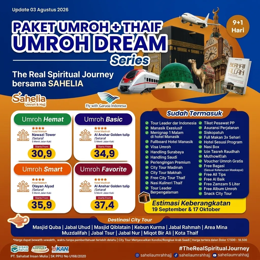 PAKET UMROH THE REAL SPIRITUAL JOURNEY 9 Hari