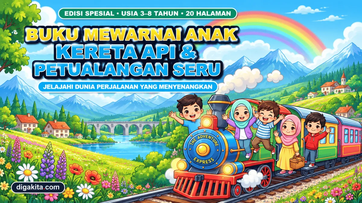 Mewarnai Kereta Api Anak – Download 20 Gambar Seru untuk Aktivitas Kreatif