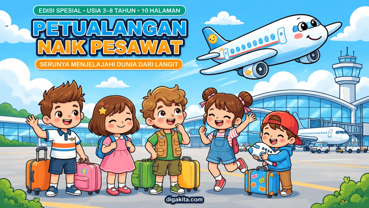 Download Buku Mewarnai Pesawat Anak PDF – Seru Belajar Dunia Bandara & Penerbangan